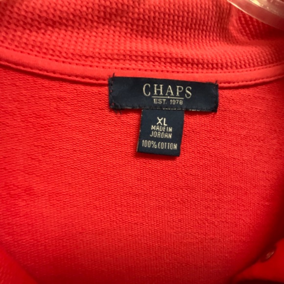 Chaps Est. 1978 Coral Pullover 3 Snap Collared Top with Tie XL - Picture 3 of 15